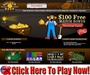 Golden Reef Casino : $100.00 Free Deposit Match Bonus