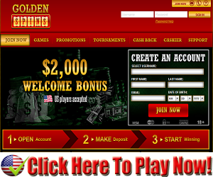 Golden Spins Casino : $2,000 Free Sign up Bonus