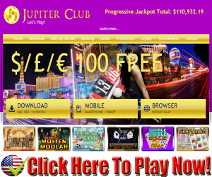 Jupiter Club Casino : $100.00 Free Deposit Match Bonus