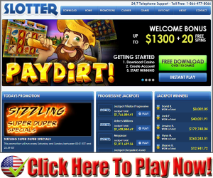 Slotter Casino : $500.00 Free Deposit Match Bonus