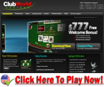 Club World Casinos : $777 Deposit Match Bonus