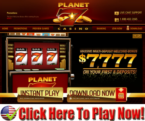Planet7 Casino : $777 Free Deposit Match Bonus